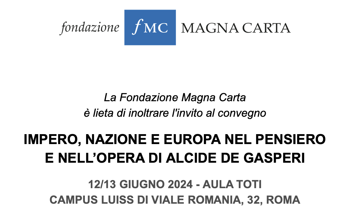 Impero, Nazione e Europa nel pensiero e nell’opera di Alcide De Gasperi